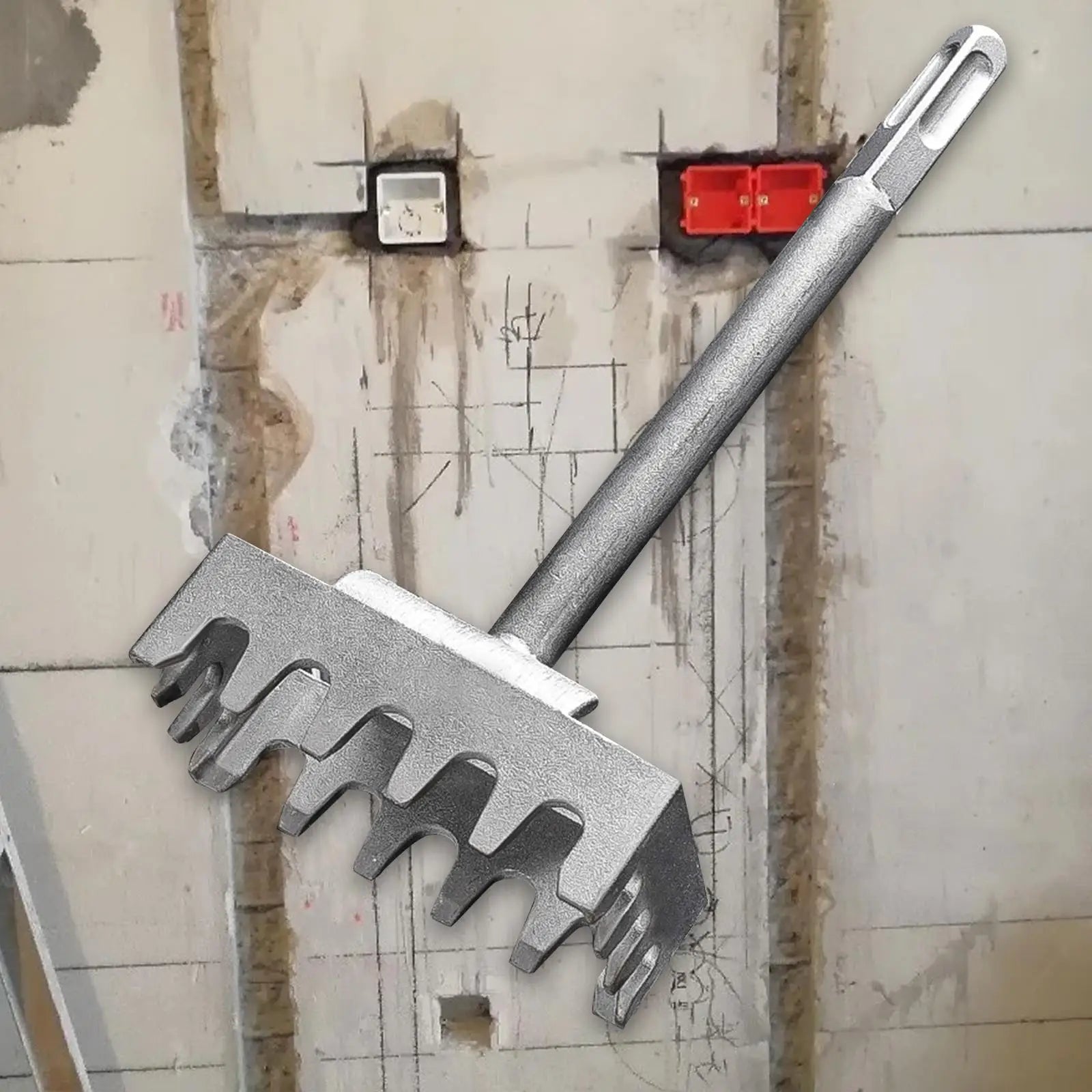 Square Slot Cutter Fit 86 Type Heavy Duty Socket Slot Cutter Carving for Cement Home Improvement DIY Project Brick Concrete Zpaxo Steel Material
