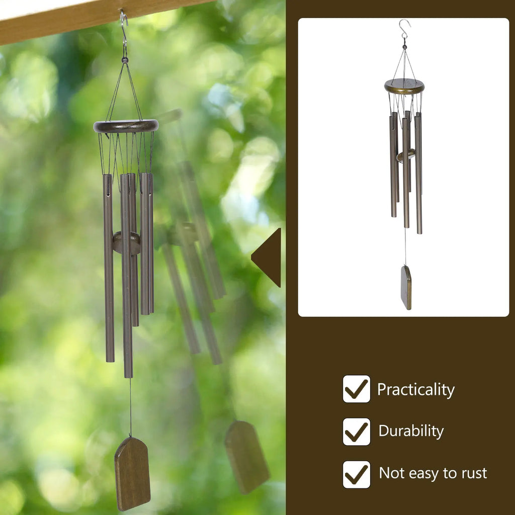 Aluminum Tube Wind Chime 6 Tubes Rust-resistant Corrosion-proof
