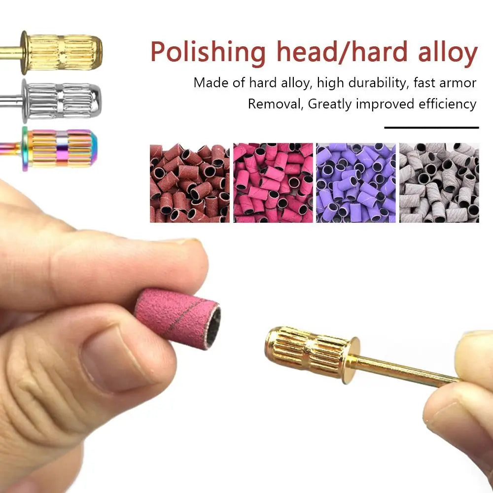 Electric Manicure 180 240 Nail Sanding Cap Bearing Sleeve Box Drill Zpaxo