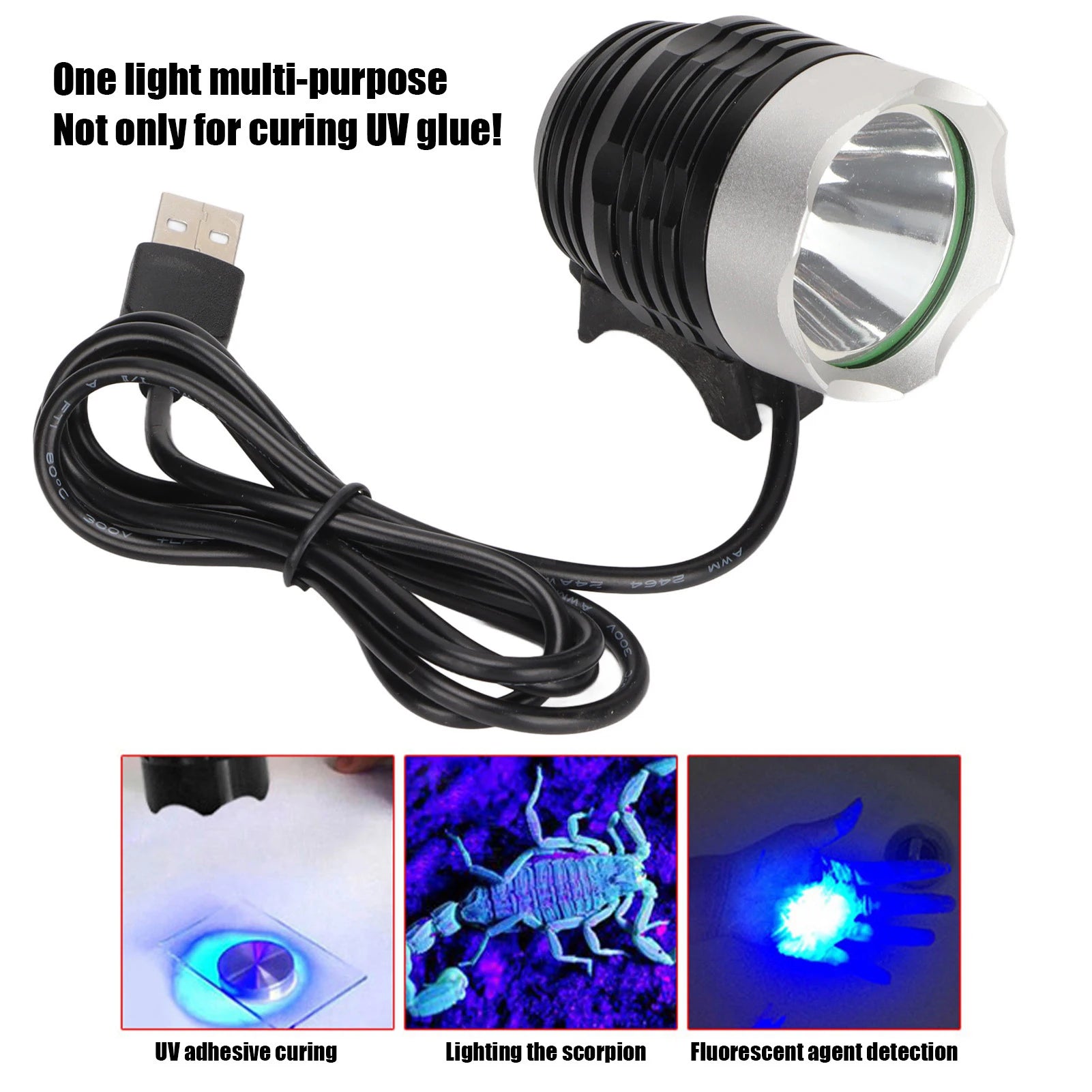 UV Black Light 395nm UV Light USB Powered 395nm UV Black Light 5V 10W LED UV Lamp 3 Gears for Phone PCB Repair Resin Curing Zpaxo