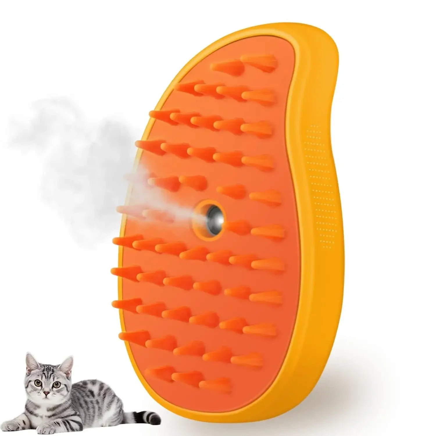 Cat Dog Steamy Brush Steam Brush Electric Sprayer for Massage Pet Grooming tool Shedding 3 in 1 Electric Sprays Massage Combs Zpaxo yellow 2Pcs
