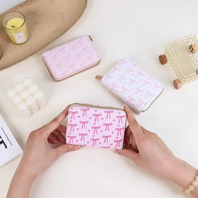 Women's Bowknot Card Holder – Cute Mini Coin Purse Multi-Slot Mini Card Holder Wallet Zpaxo
