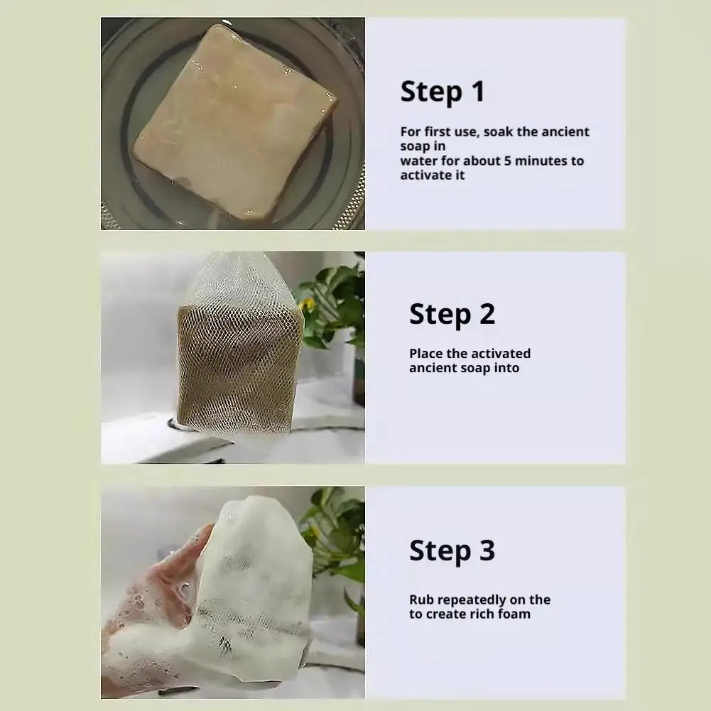 Ancient Soap Natural Skin-Soothing Olive Oil Handmade Soap Set - De-tangling Facial Soap - Gift Set Zpaxo