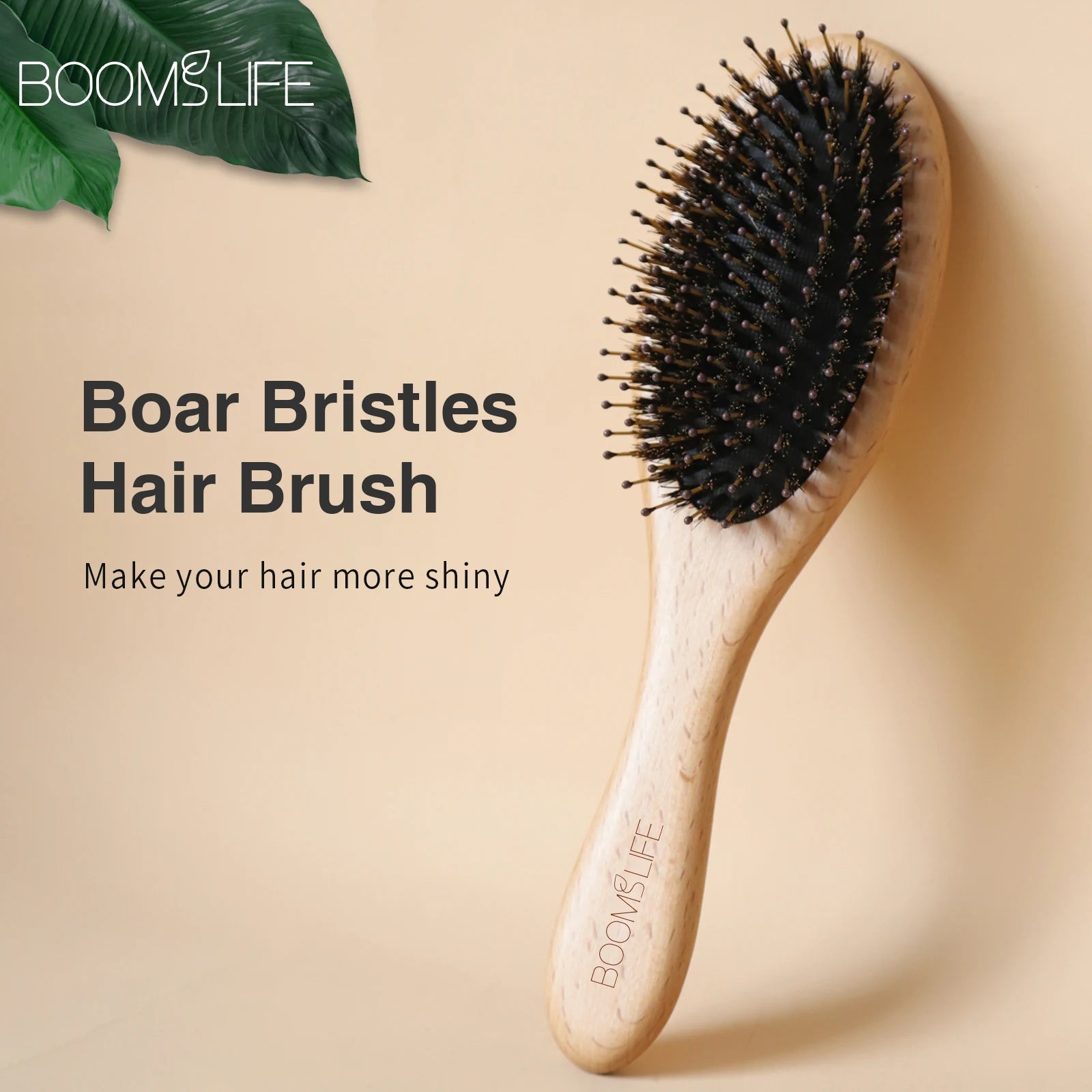 Natural Boar Bristle Hair Brush Women Wood HairBrush Anti-Static Hair Comb for Wet and Dry Comb Hair Barber Accessories Zpaxo