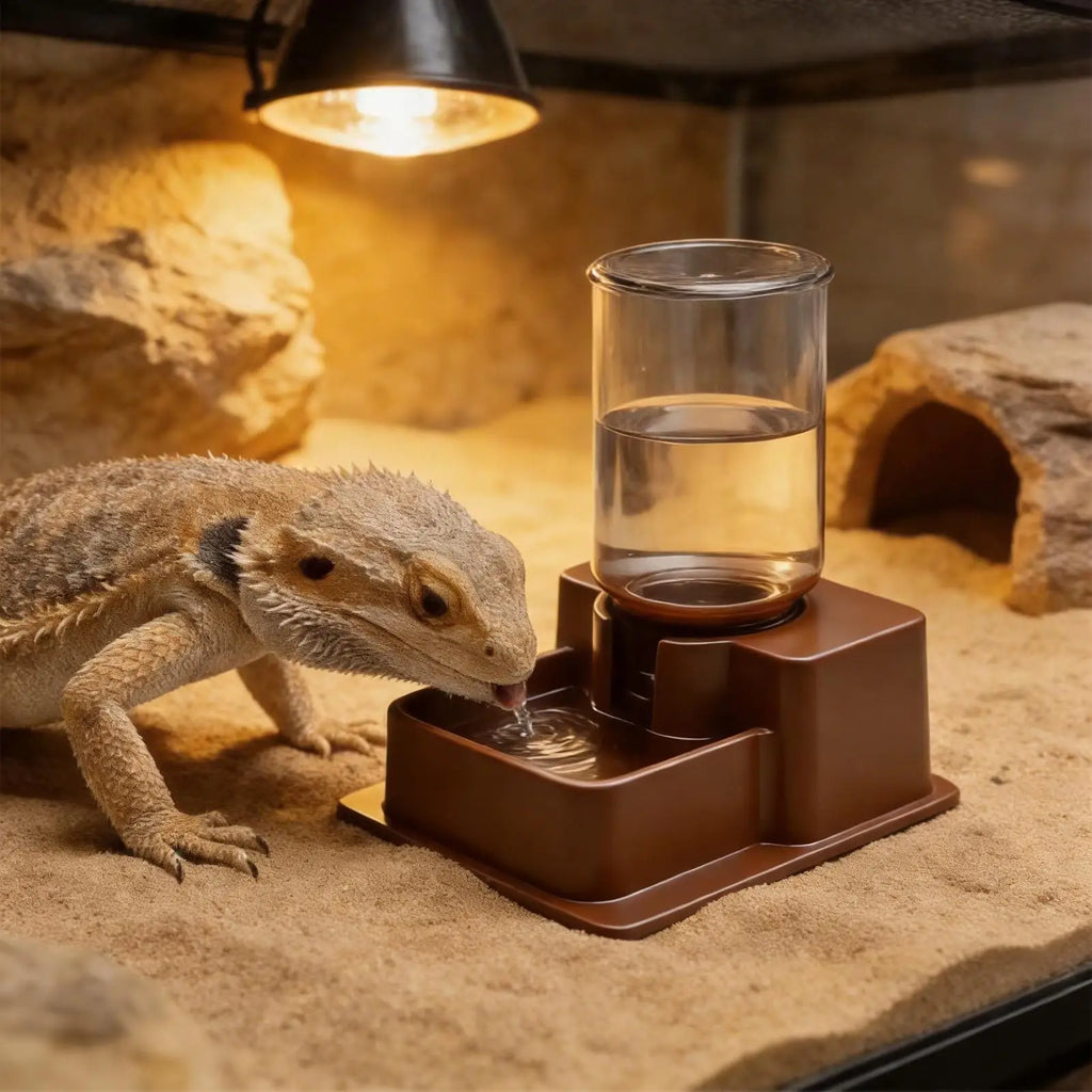 Automatic Dish Reptile Water Dispenser Reptile Tortoise Water Dish Gecko Drink Dispenser For Lizard Chameleon Snake Frog Hermit Zpaxo