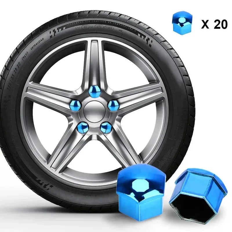 17mm Car Wheel Nut Caps – 20/40/60 Pcs Hub Bolt Covers