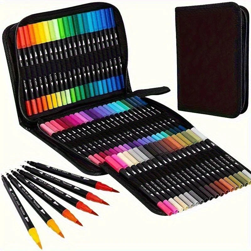 Colors Brush Tip Markers Art markers, Dual Tip Brush Pens Coloring Markers for Coloring Book, Brush Pens for letterin Zpaxo