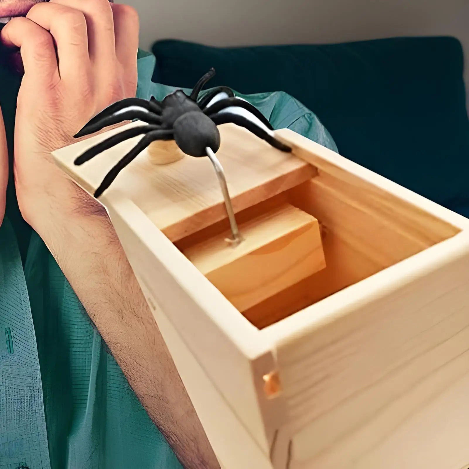 Funny Gifts Trick Spider Juguetes Scare Box Wooden Prank Fun Game