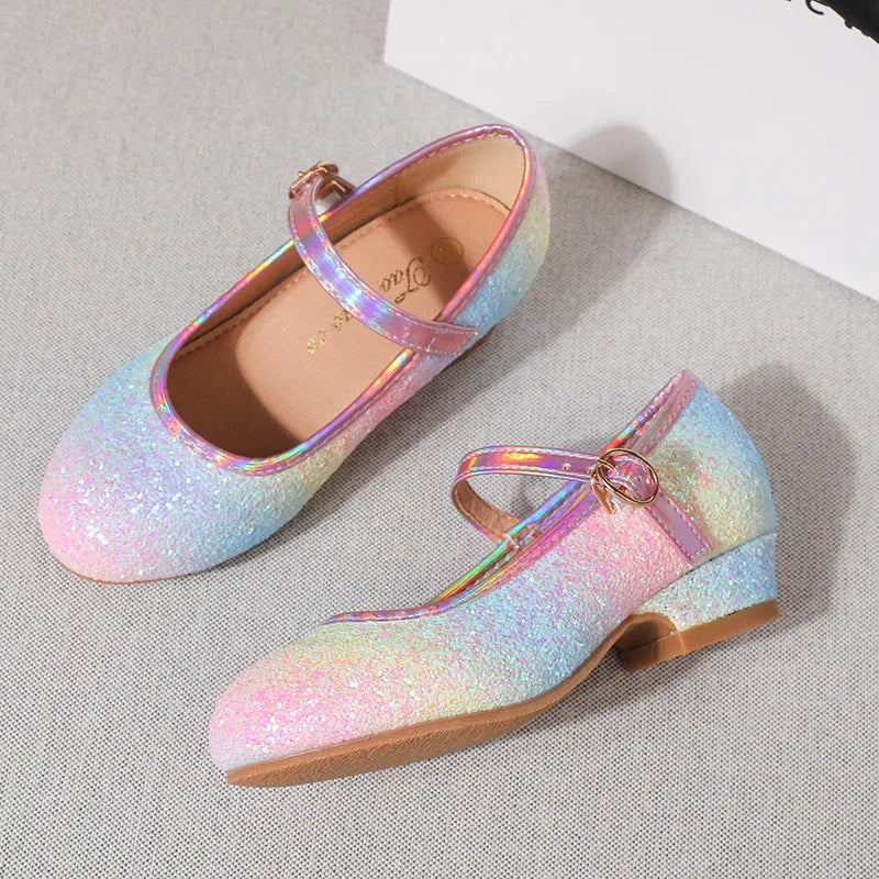 Girls Sandals Rhinestone Butterfly Latin Dance Kids Shoes Children Zpaxo