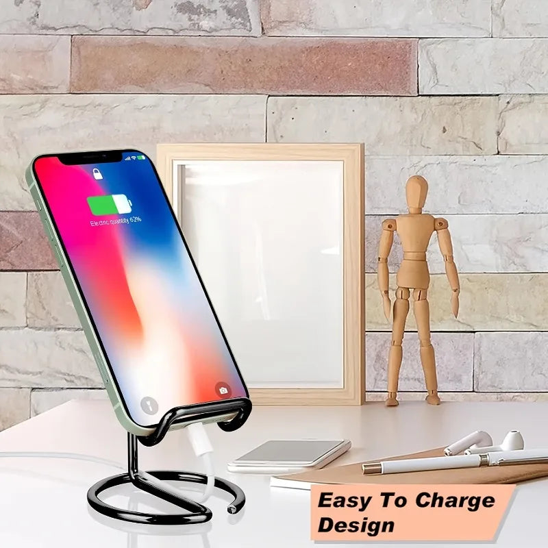 Cute Silver Metal Cell Phone Stand Desk Holder Compatible Iphone Ipad