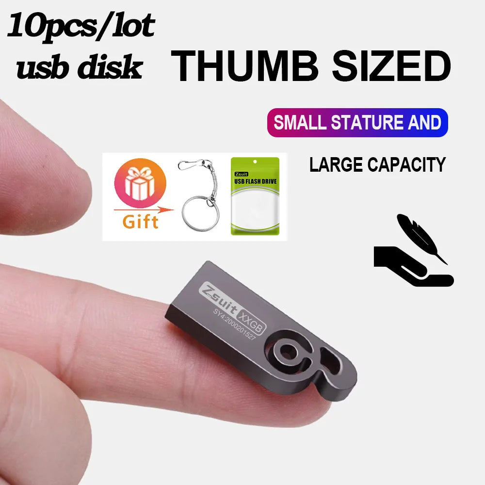 ZSUIT YF 10Pcs Metal Memorias USB Stick Original 128G Pendrive 64G Flash Drives Pen Drives 32GB USB Flash Drive U Disk Free Logo Zpaxo