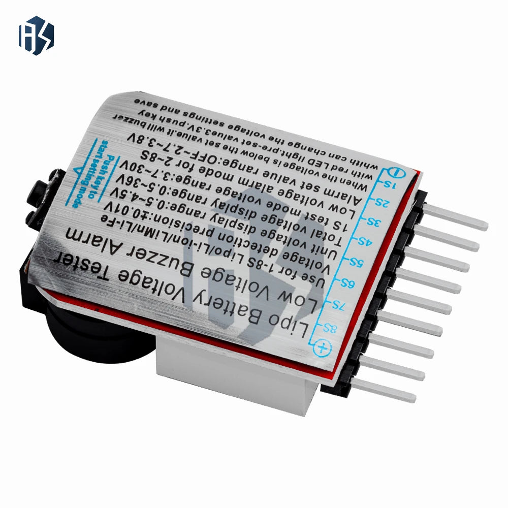 EGBO F00872 2-in-1 1S-8S Lipo Battery Voltmeter Tester Dual Speakers Zpaxo