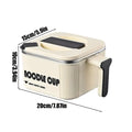 Instant Noodle Bowl Stainless Steel Pot with Spoon Handle Large Noodle Bowl Microwave Pasta Cooker for Cooking Soup Adults Teens Zpaxo A CN