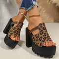 Round Toe Open Slippers Sandals Platform Anti-slip Wear-resistant