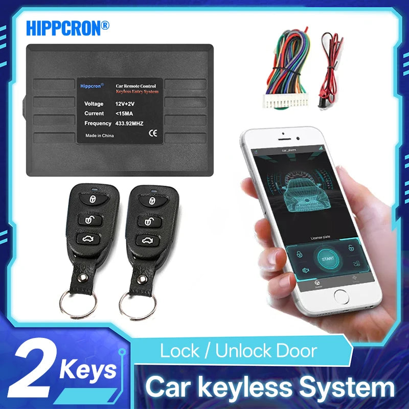 Hippcron Car Central Locking Alarm Systems Auto Remote Door Lock