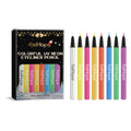 8 Color Christmas Neon UV Luminous Eyeliner Pen Set Glitter Makeup Eye Liner Pencil Tool Waterproof Sweatproof Body Face Makeup Zpaxo 8 Colour