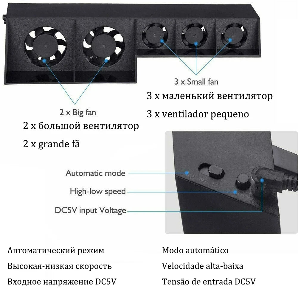 PS4 / PS4 Pro / PS4 Slim Cooling Fan Stand & Console Holder Console Cooling Stand Zpaxo
