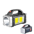 Solar USB Rechargeable LED Flashlight + COB Work Light & Power Bank