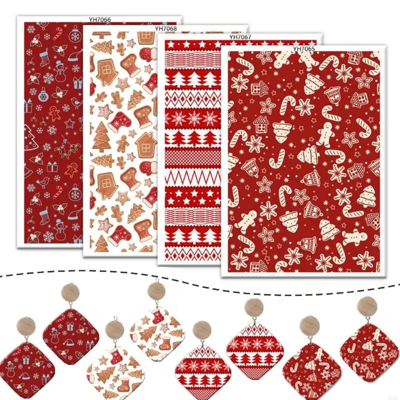 Christmas Clay Transfer Paper 95x138mm Water Soluble Earring