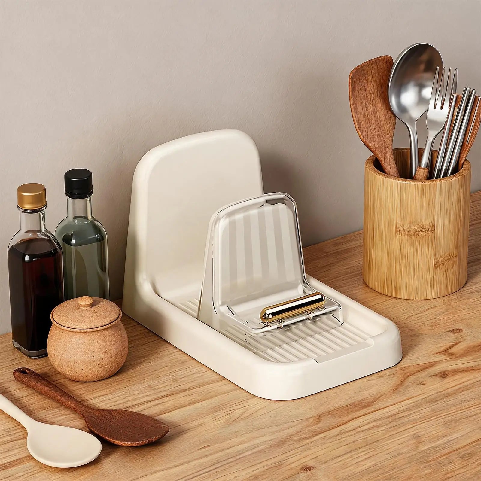 Pot Lid Holder Foldable Nonslip Portable Rack Stand Kitchen Storage