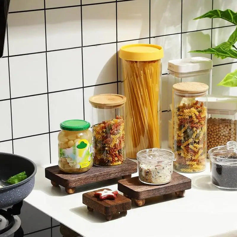 Wooden Display Stand Square Wood Modern Stylish Home Decoration