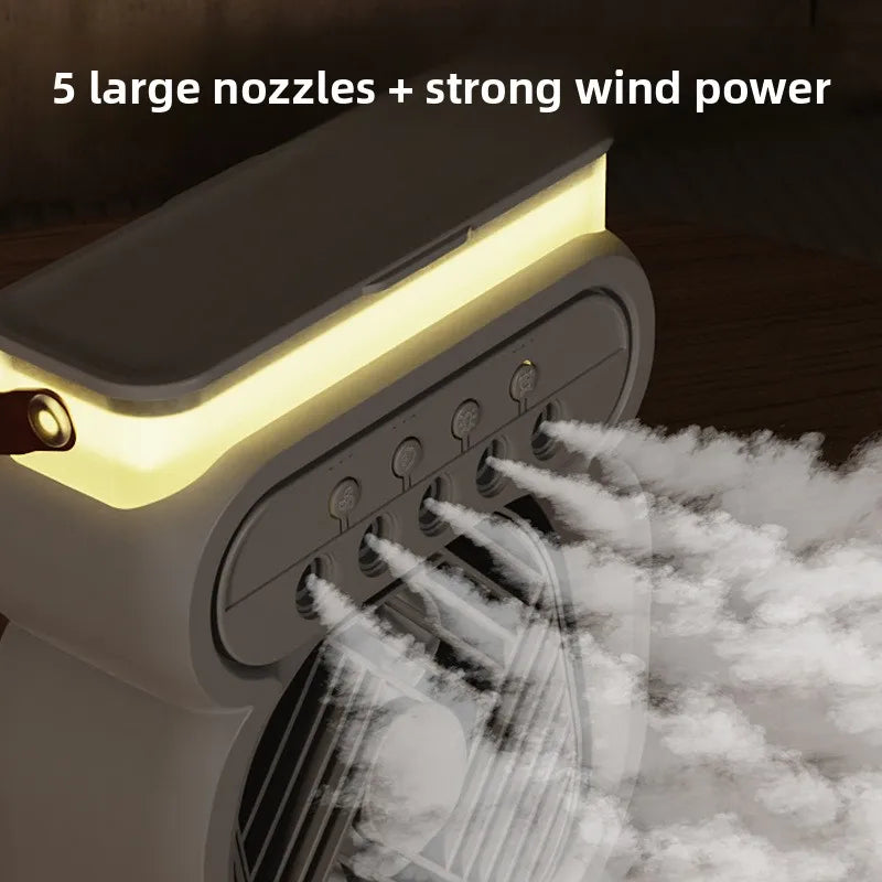 USB Spray Fan Desktop Night Light Humidifier Outdoor Office Water Replenishment and Spray Fan in One Fan all the year round Zpaxo