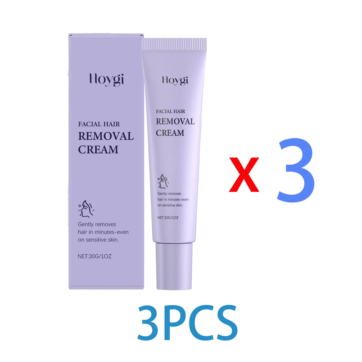 Gentle Hair Removal Cream for Face Body with Centella Extract Soothing Moisturizing Formula Sensitive Dry Skin Smooth Skin 30g Zpaxo 3PCS