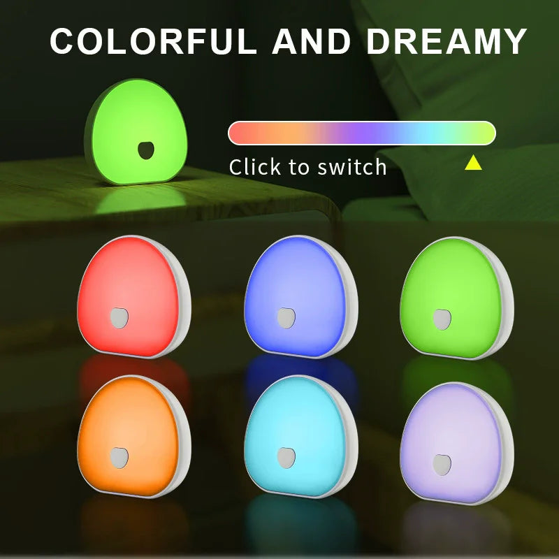 LED Night Light & White Noise Lamp – 7-Color Rechargeable