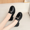 Leather Shoes Women Spring 2025 Low Heel Women's Single Versatile Zpaxo LX7292 Black 35 China Mainland