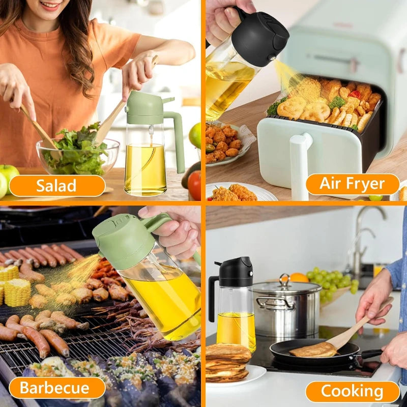 2in1 500ml plastic Oil Sprayer Oil Spray Bottle Oil Tank BBQ Kitchen Baking BBQ Picnic Kitchen Tools for Businesses Zpaxo