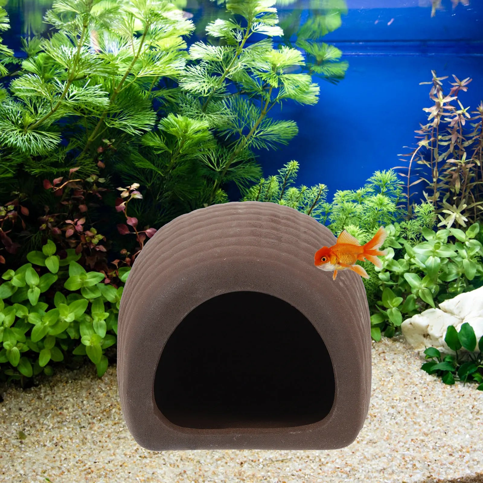 Ceramic Fish Tank Decor Cave Shelter Shrimp Hideout Natural