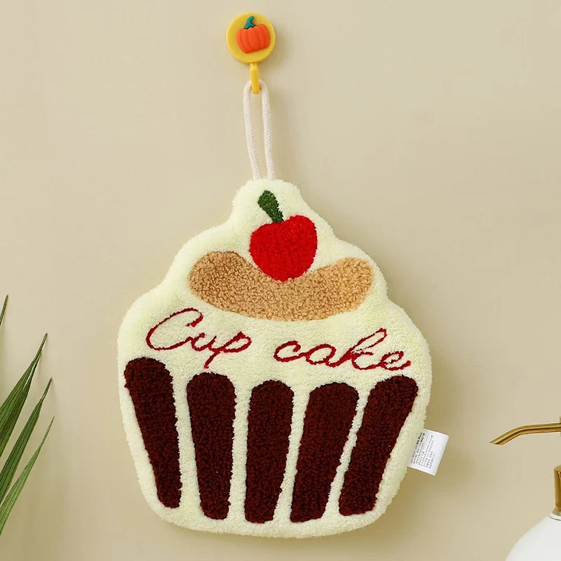 ▶1PCS Cute Cheese Bread Cake Shape Super Water-absorbing Soft Hand Towel For Bathroom Kitchen Washing Hands Cloth Zpaxo A7