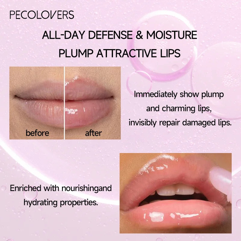 1PC Moisturizing Reducing Lip Lines Lip Gloss Lip Plumper Glitter Nutritious Liquid Lipstick Cherry Jelly Lip Oil Clear Lipgloss Zpaxo