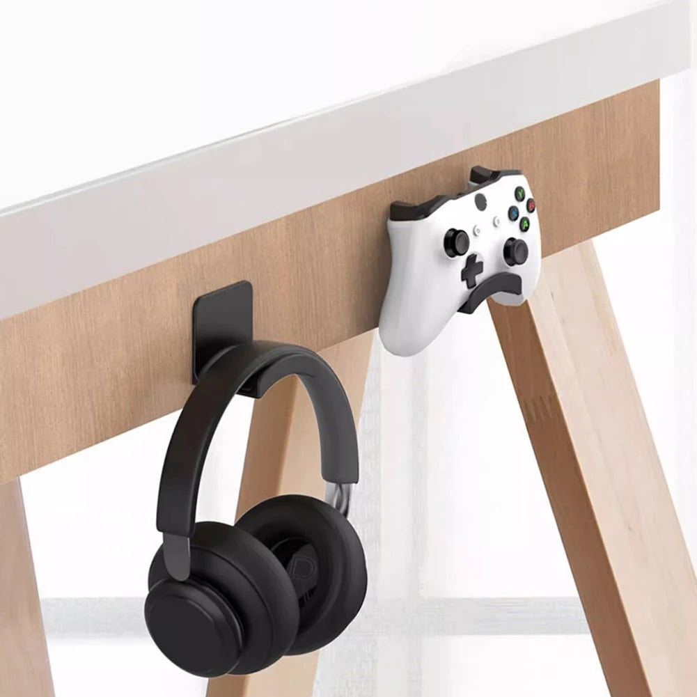 1-5PCS Universal Headphone Stand Adhensive Plastic Wall Mount Hanger Under Desk Headset Rack Holder Support for Gaming Earphone Zpaxo