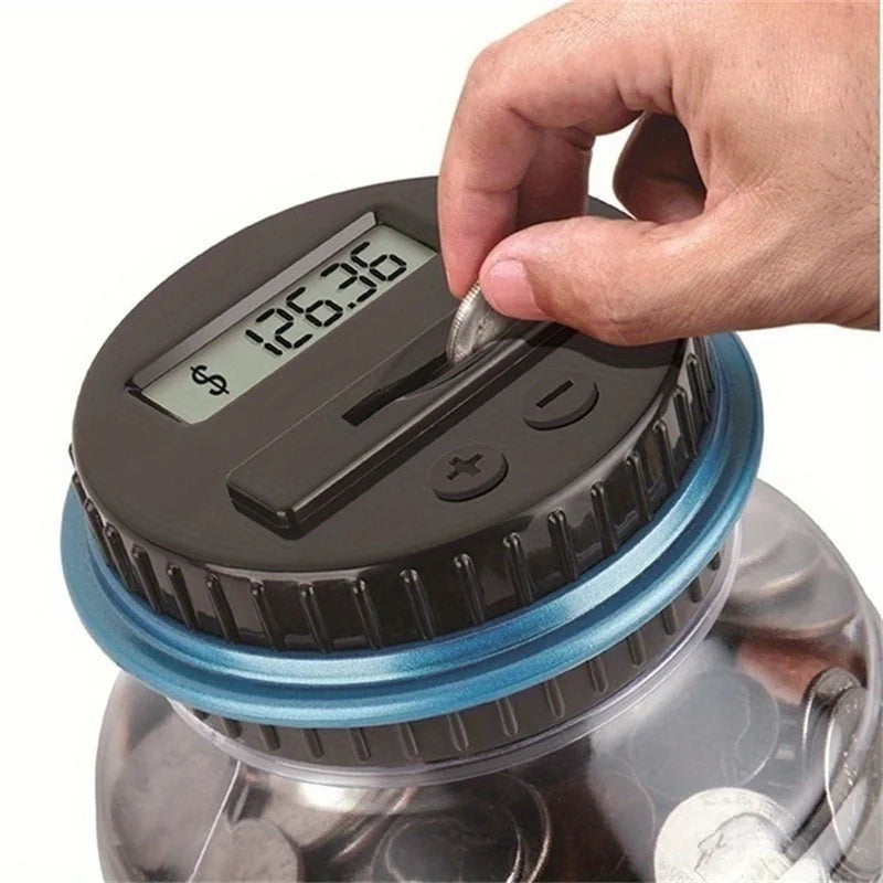 Clear Coin Saver Battery Operated Money Bank Large Bucket Savings Box
