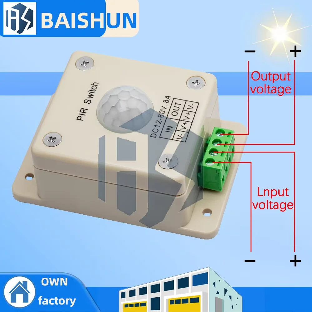 Infrared Motion Sensor LED Module 12-24V DC Adjustable Delay Smart Zpaxo Default Title
