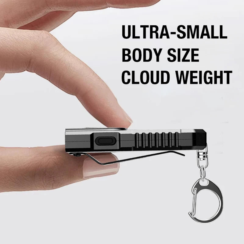Portable Waist Hanging Keychain Mini Flashlight Multifunctional