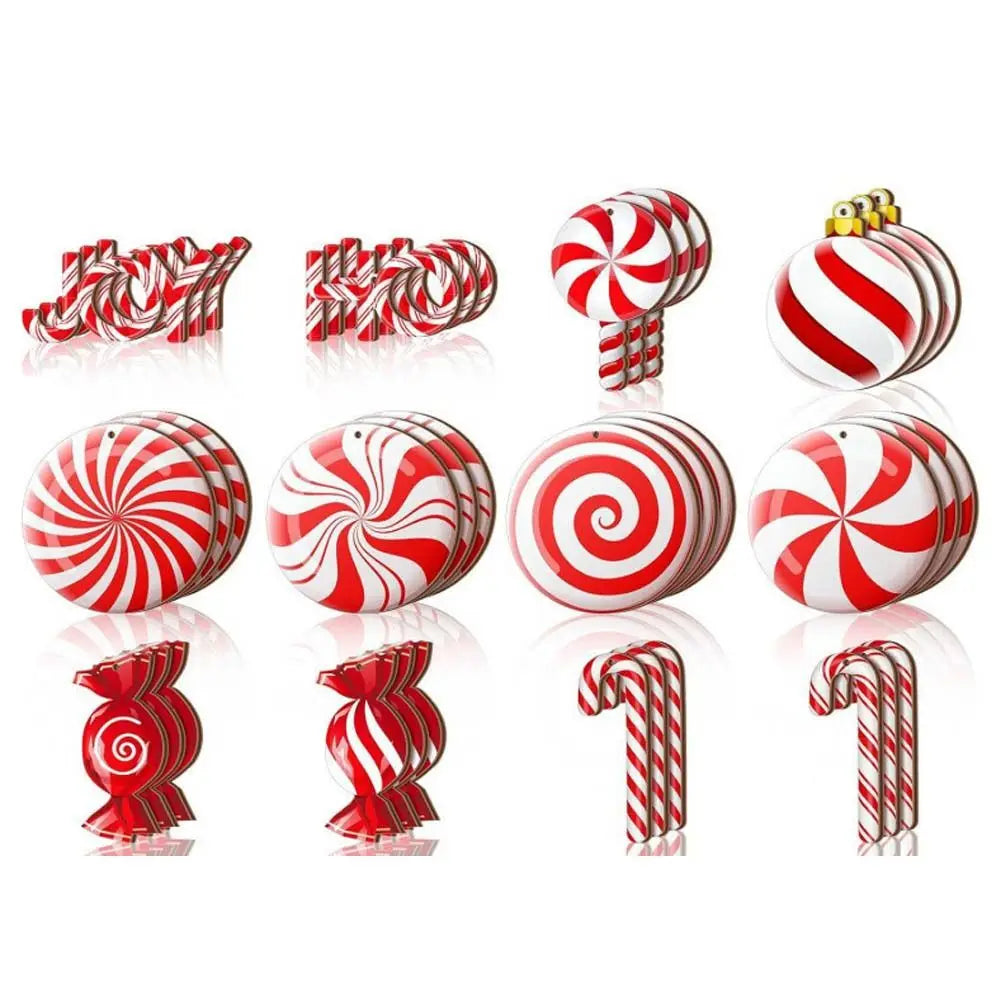 Wooden Candy Cane Christmas Ornaments – 12/24-Pack DIY Decor Christmas Ornaments Zpaxo