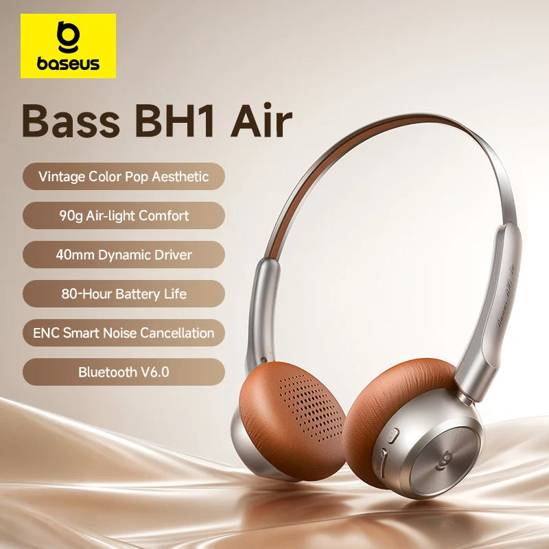 Baseus BH1 Air Wireless Headphones Bluetooth 6 0 ENC Noise