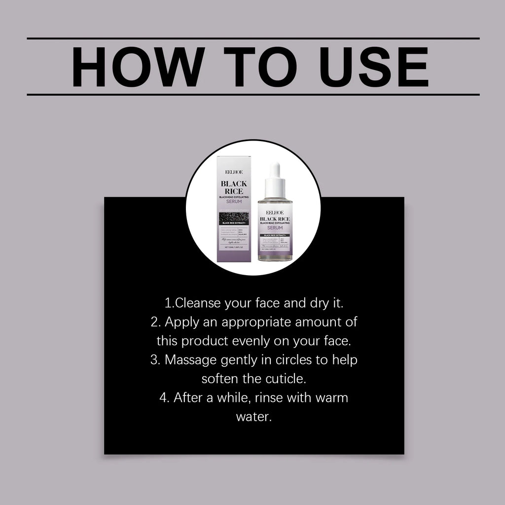 Black Rice Exfoliating Serum Gentle Daily Facial Peel with Lactobionic Acid Squalane Hydrating Brightening Essence Glowing Skin Zpaxo