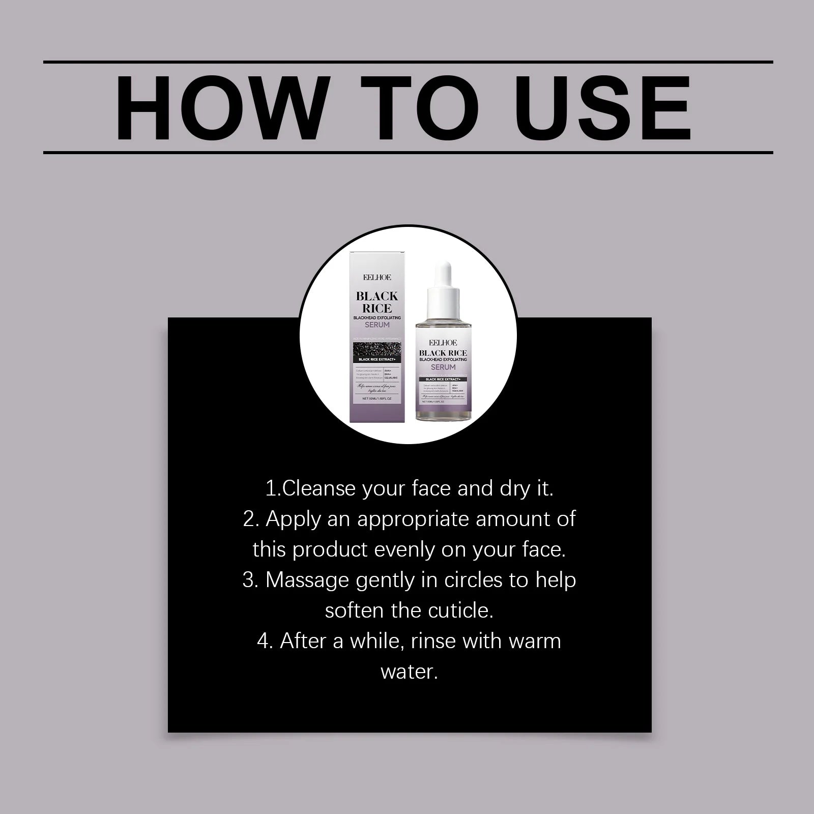 Black Rice Exfoliating Serum Gentle Daily Facial Peel with Lactobionic Acid Squalane Hydrating Brightening Essence Glowing Skin Zpaxo