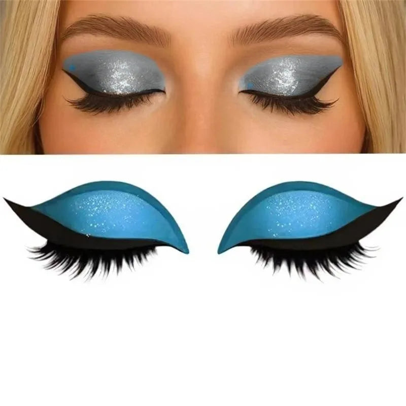 1 2 Pair Reusable Lazy Eye Shadow Eyelash Patch 2-In-1 Eyes Makeup