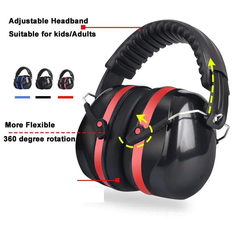 Foldable Anti-noise Head Earmuffs Ear Protector SNR-35dB Kids Adults Zpaxo