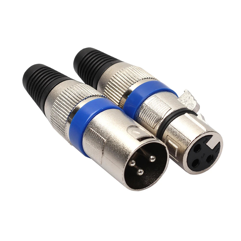 XLR 3 Pin MIC Jack Plug Audio Microphone Cable Wire Connector Female