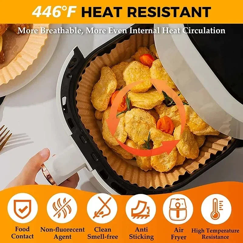 50/100pcs Special Paper for Air Fryer Silicone Oil Paper Oil Absorbing Paper Special Paper Pad for Food Household Paper Plate Zpaxo