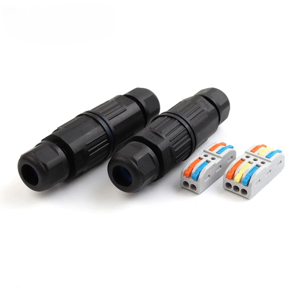 IP68 Waterproof Cable Connector Quick Connection 2 in 2 out 3 in 3 out 2/3 Pin Electrical Terminal Adapter Wire Connector Zpaxo