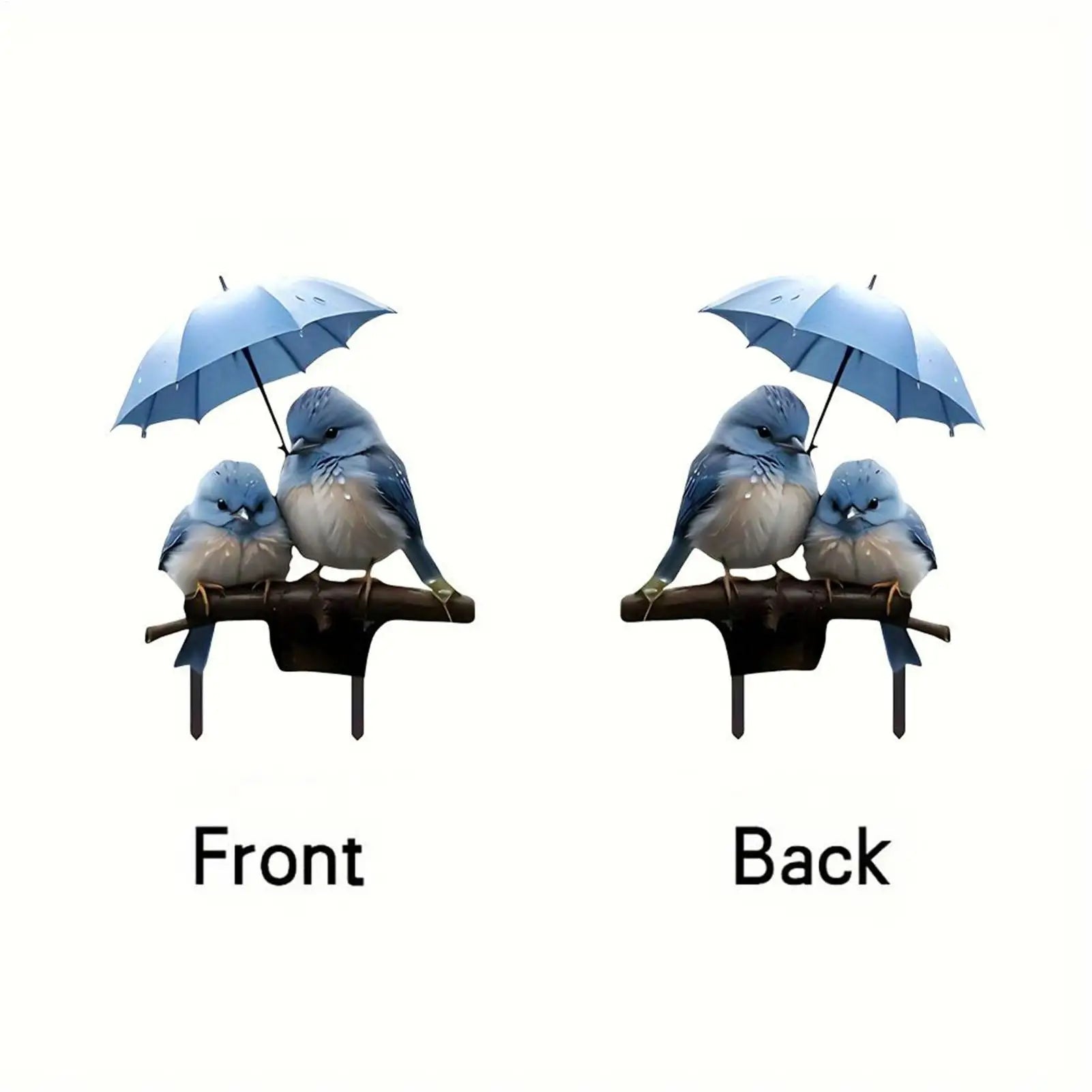 Garden Stakes Decorative 2D Acrylic Flat Ground Insert Blue Bird