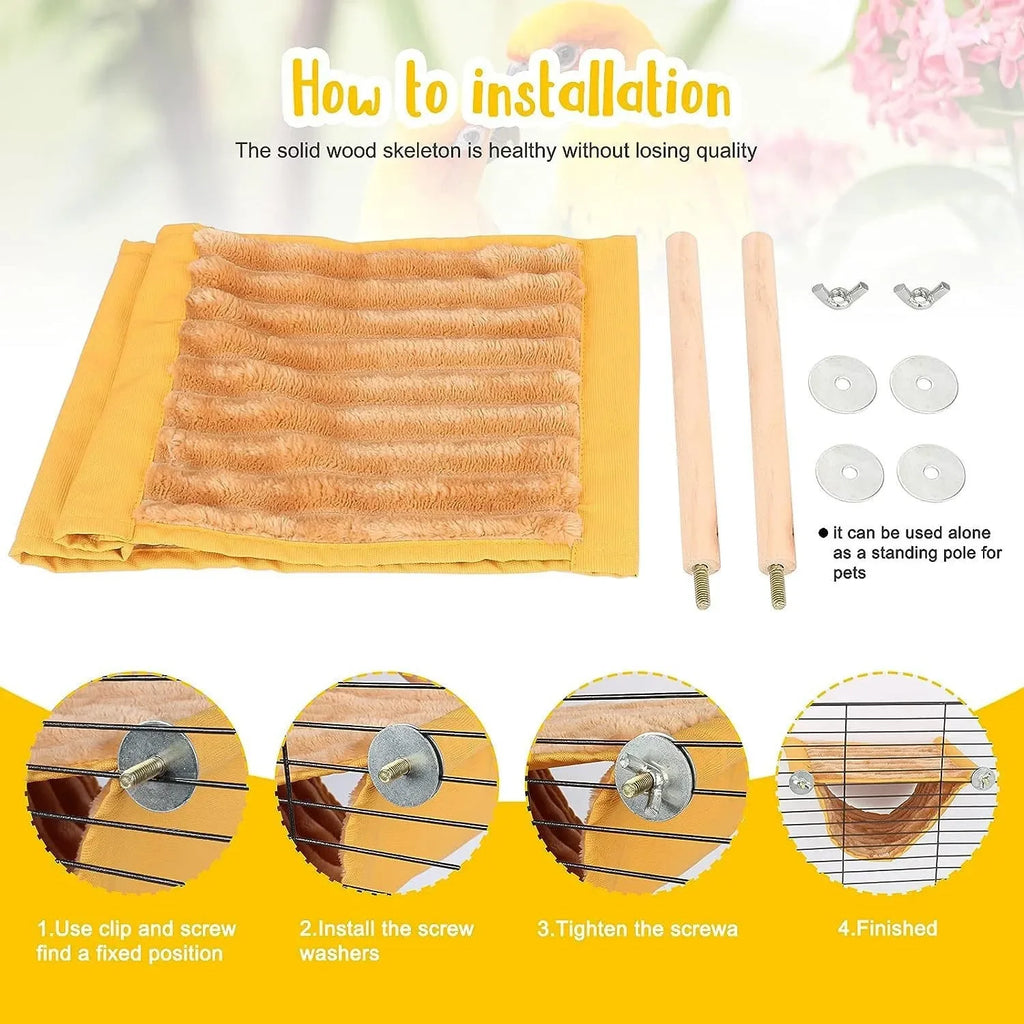 Removable Washable Pet Hanging Hammock Warm Nest Bed Bird Cage Perch