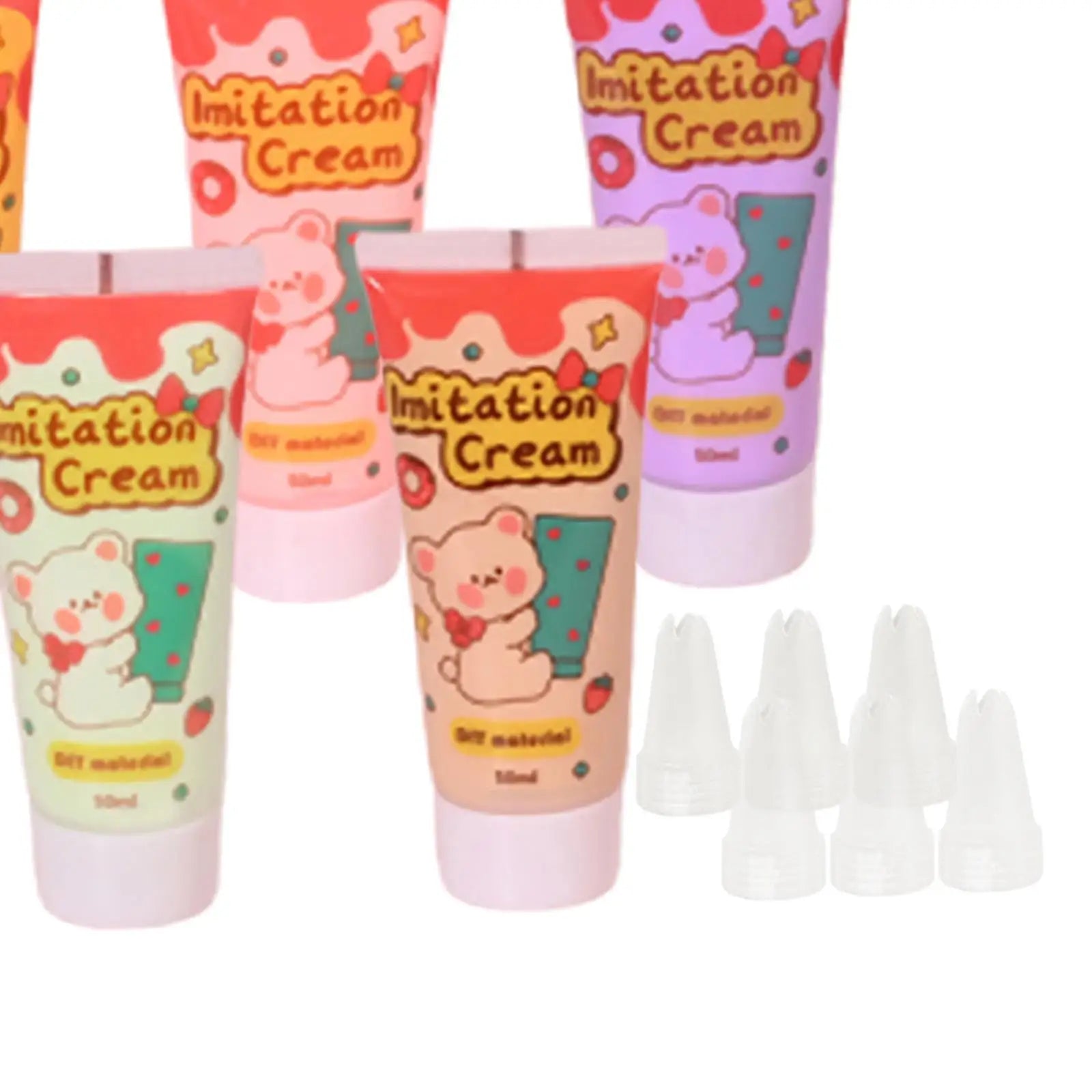 6x Cream Clay Glues DIY Phone Case Making 50G Cream Adhesive Simulation Whipped Cream Glue Set for Art Craft Projects Moulding Zpaxo