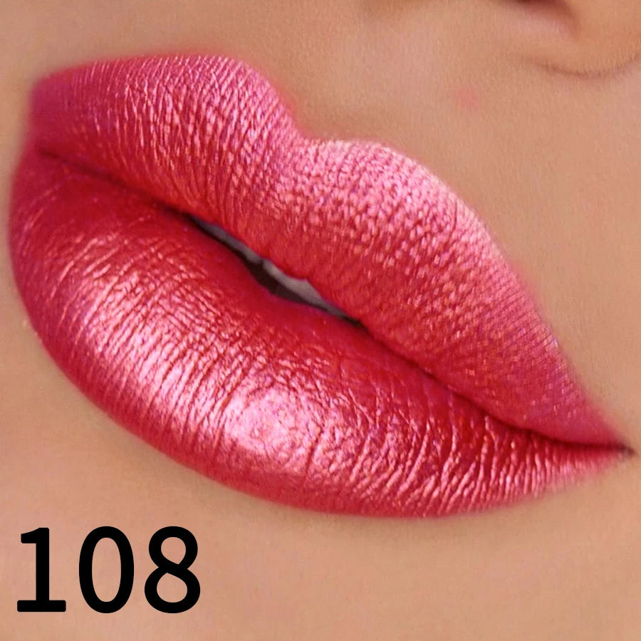 19 Colors Glitter Lipstick Hydrating Red Pink Sparkling Shine Lip Zpaxo 108